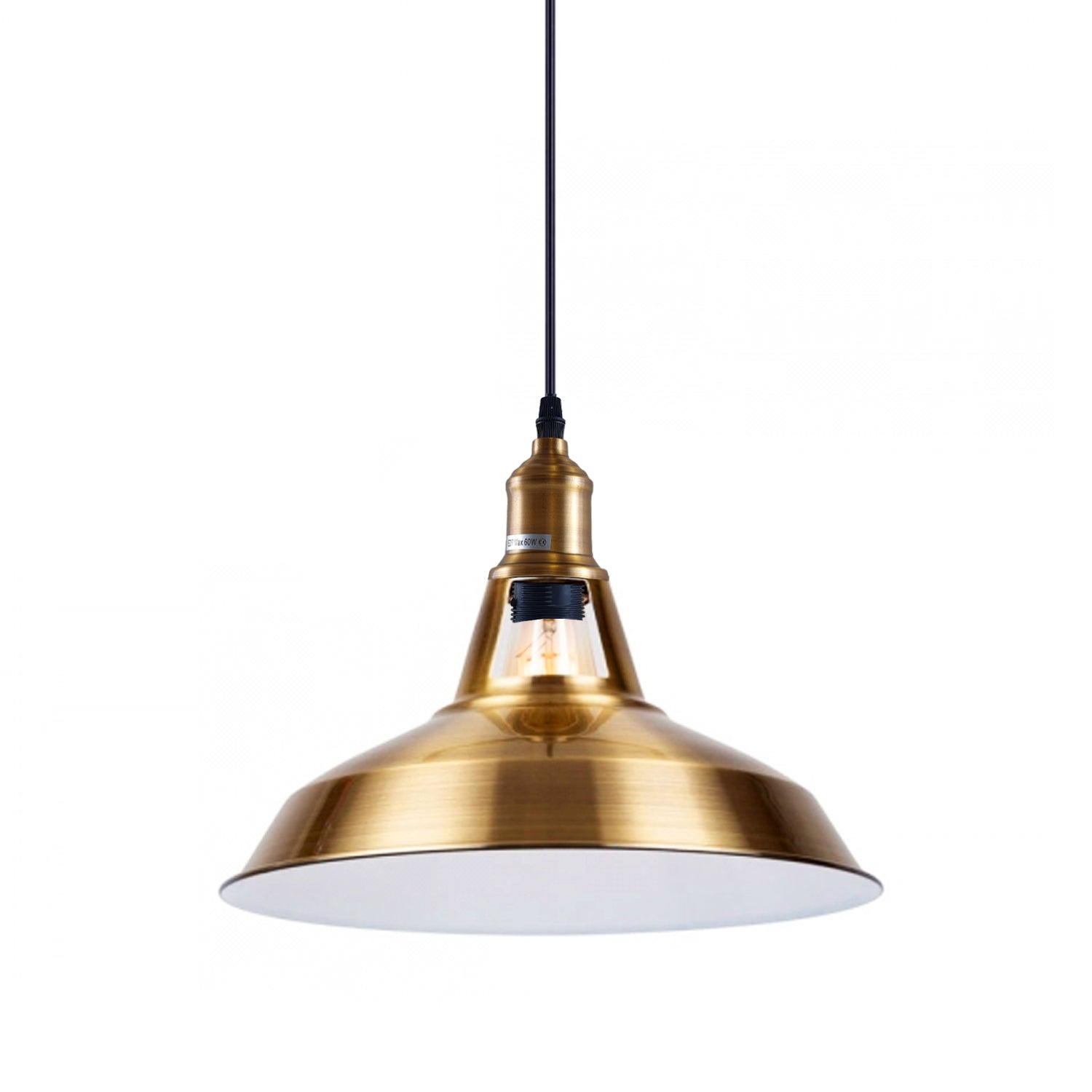 2 x Yellow Brass Metal Ceiling Lamp Shade Pendant Light~1476 - LEDSone UK Ltd