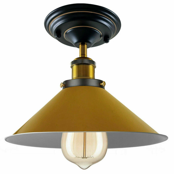 Plafondlamp E27 Binnenverlichting Kap ~1227 – Geel / Met lamp