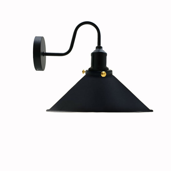 Industrial Wall Lights Indoor Swan Neck Indoor Sconce Meta  ~3391 – Black / No