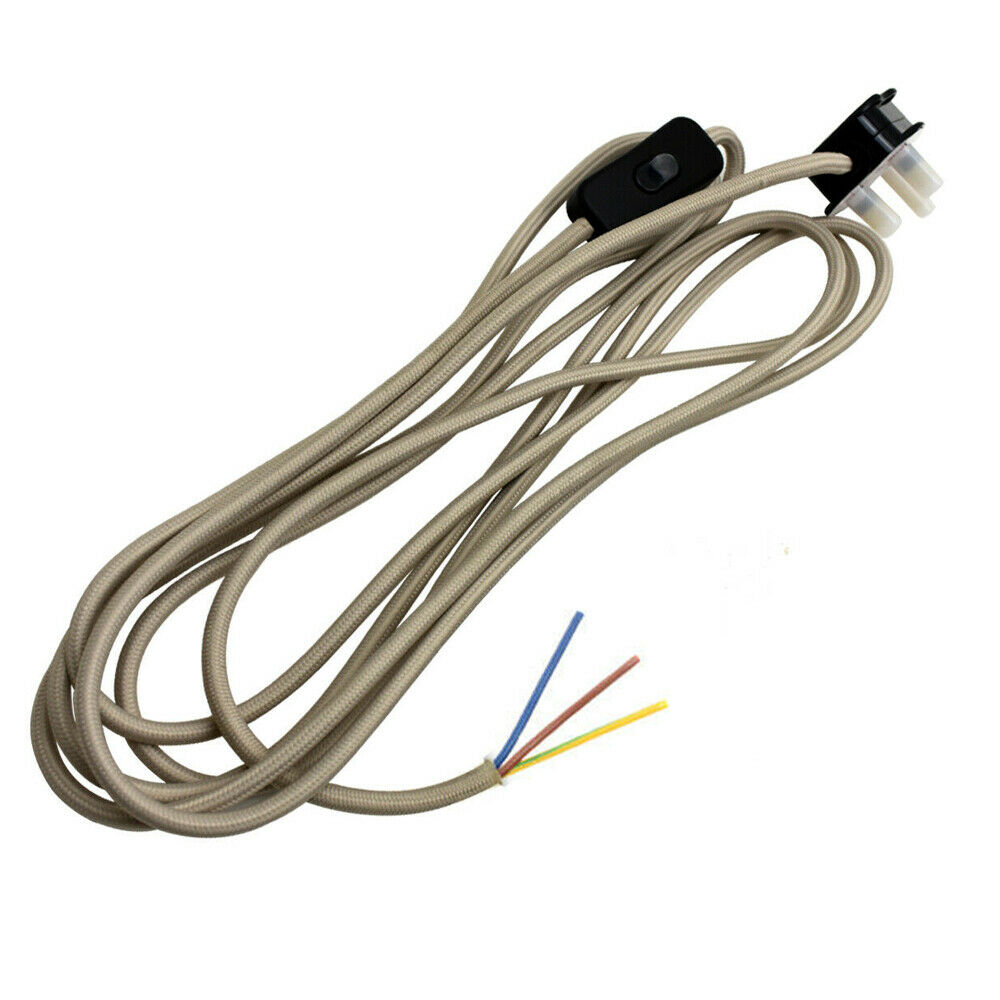 Plug In Pendant Fabric Flex Cable 2m With Inline Switch~1923 - LEDSone UK Ltd