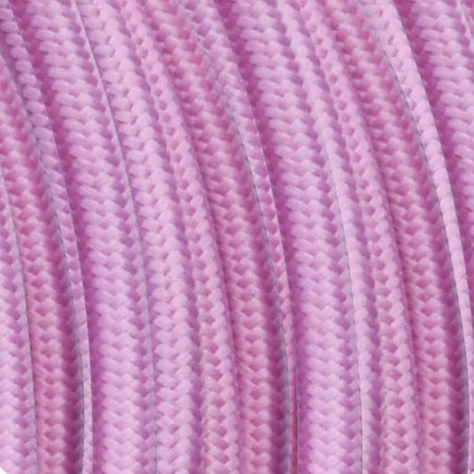 3 core Round Colour braided lighting Fabric Baby Pink Cable - Shop for LED lights - Transformers - Lampshades - Holders | LEDSone UK
