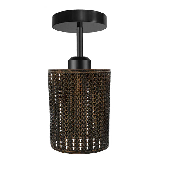Industriële draadlampenkap ~3211 – Gebruist koper / Zonder lamp