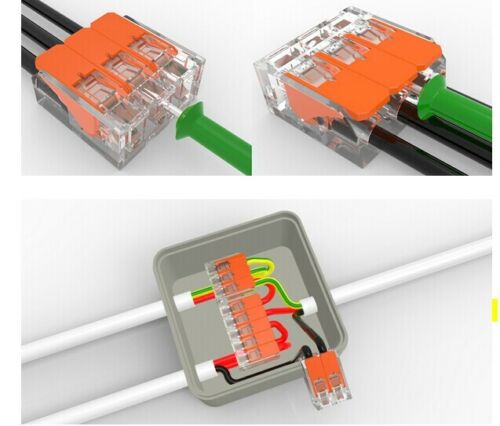 32A Spring Lever Push Fit Reusable 3 Way Wire Connectors~2028 - LEDSone UK Ltd