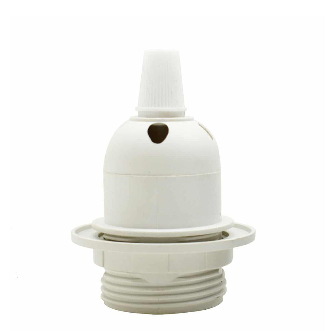 White Lamp Holder E27 with Shade Ring 