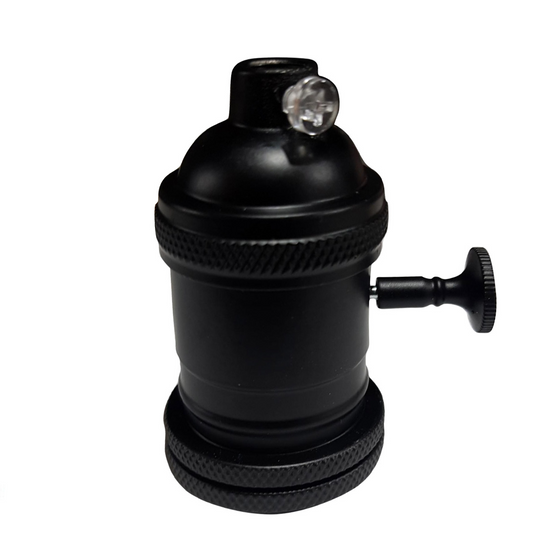 Black E27 Industrial Lamp Light Bulb Holder Antique Retro Edison Screw Fitting~3798