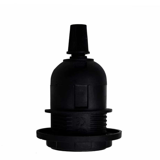 Edison E27 Black Lamp Pendant Bulb Holder with Shade Ring & Cord Grip~2967