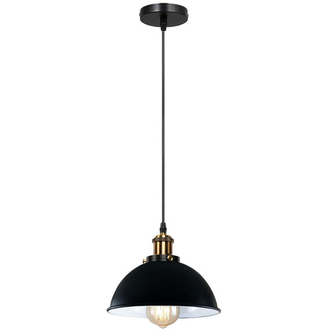 LEDSone Vintage Industrial Metal Ceiling Pendant Shade Modern Hanging Retro with various pattern Light black colour ~1259
