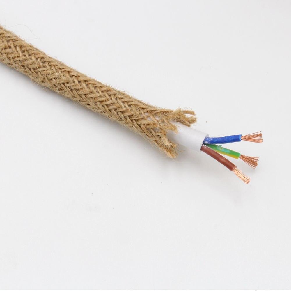 Vintage Style Hemp Braided Lighting Cable - 5m Or 10m, 2 Or 3 Core, 0.75mm, Fabric Flex