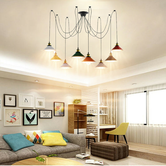 LEDSone Industrial Vintage Chandelier Spider Light 8 Way Hanging Ceiling Pendant Lights ~ 3525 - LEDSone UK Ltd