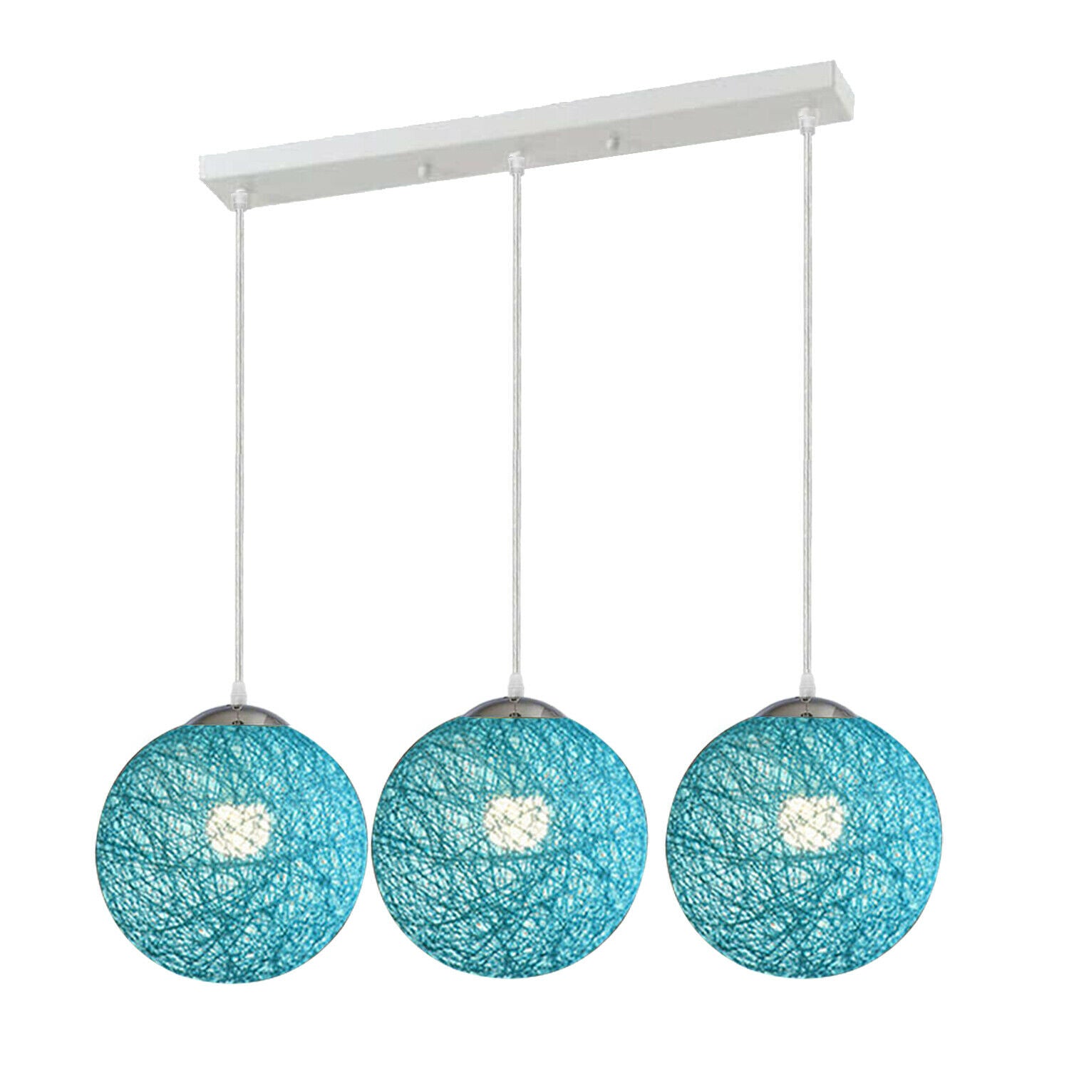Blue Style Rattan Wicker Ceiling Pendant Lampshade Hanging Decoration Lamp~1878 - LEDSone UK Ltd