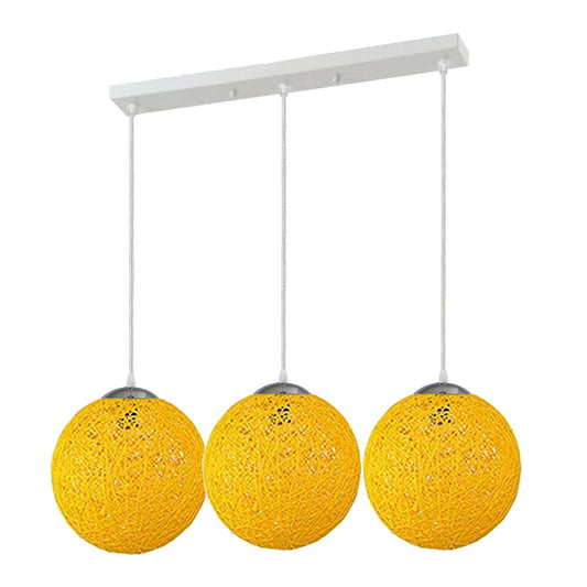 Yellow Three Outlet Ball Industrial Ceiling Lamp~1830 - LEDSone UK Ltd