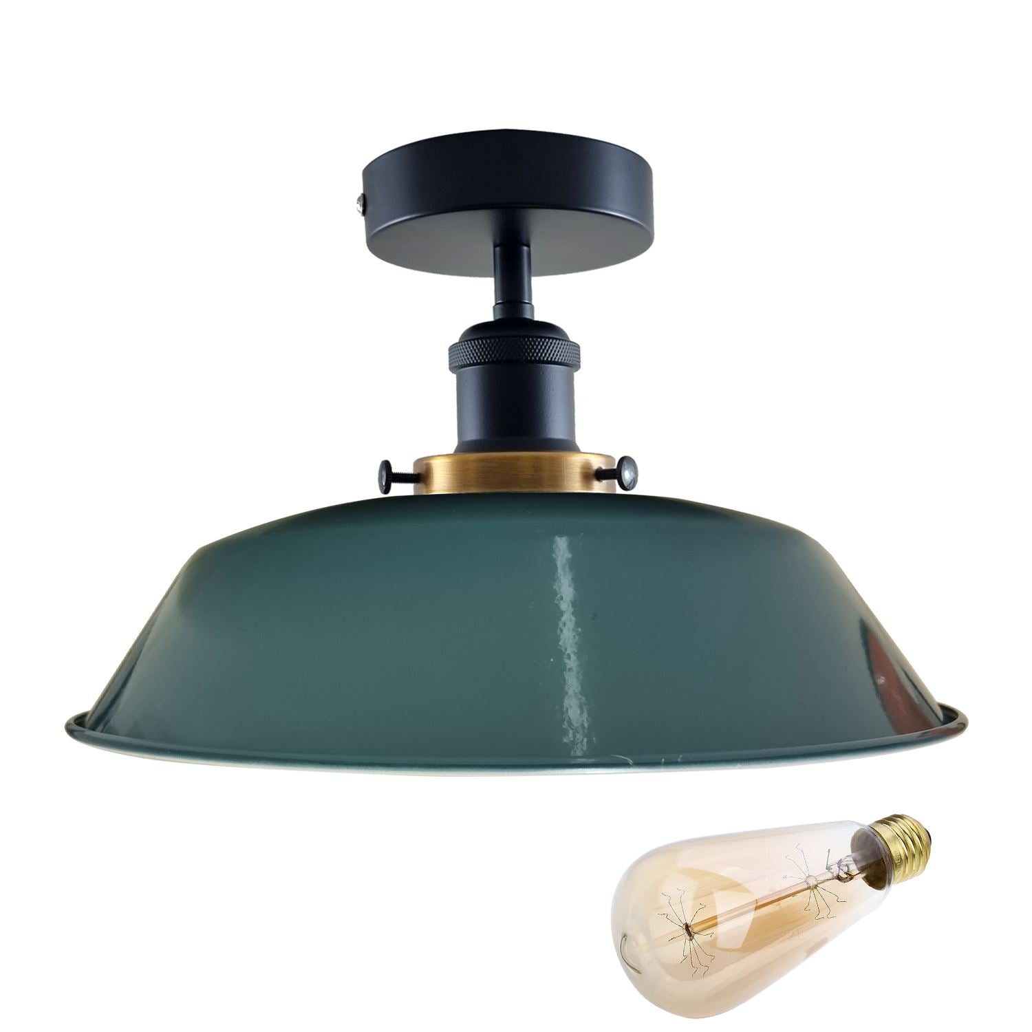 Modern Industrial Ceiling Light Fitting Flush Mount Light Metal Shade~1228 - LEDSone UK Ltd
