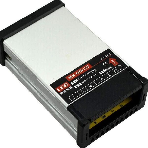 IP45 Rainproof LED Transformer | DC 12V Enclosed Power Supply ~1407 – 60W