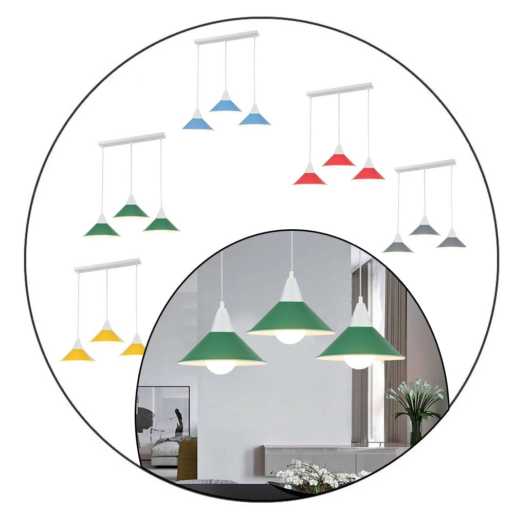3 Head Modern Chandelier Pendant Light Shade Colour Ceiling Pendant Lampshades~2079 - LEDSone UK Ltd