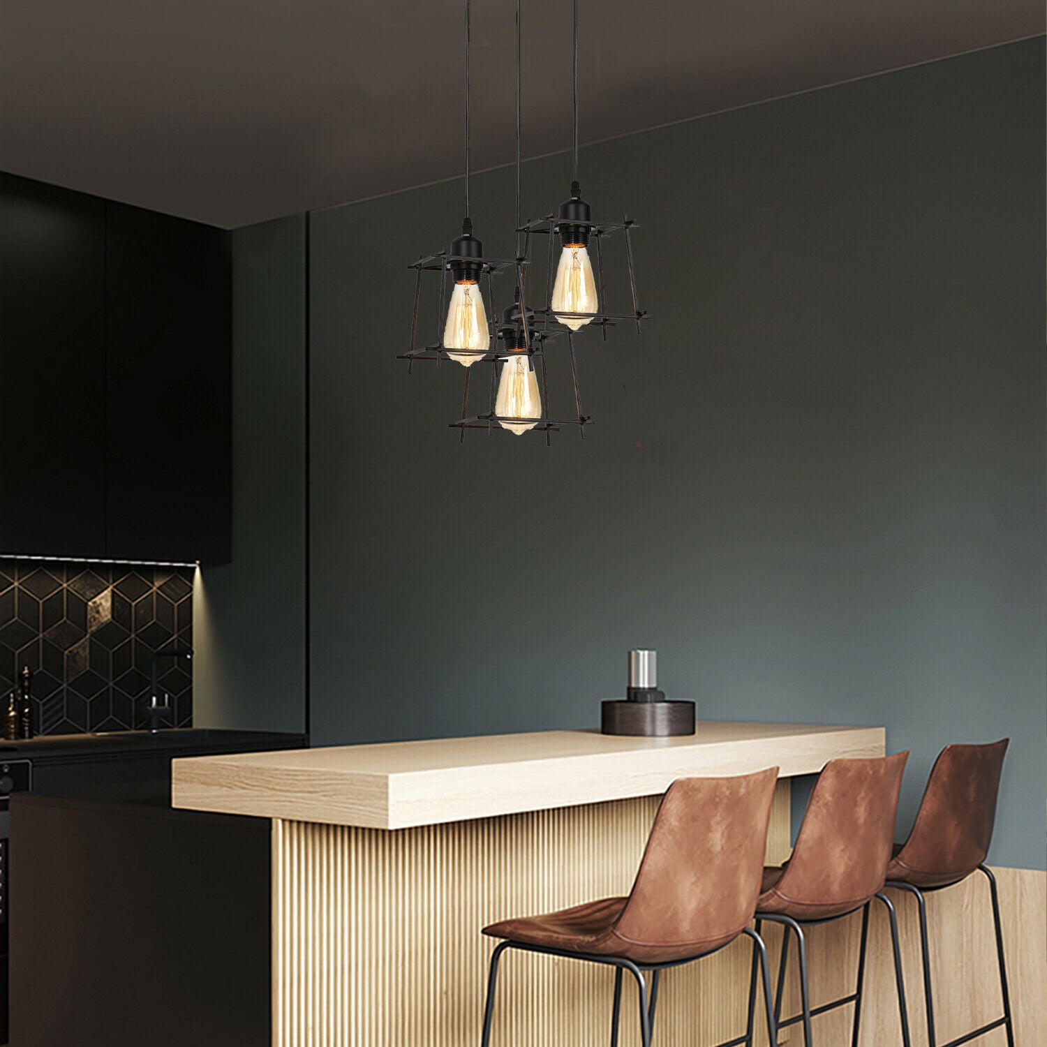 Industrial Square Wire Cage Ceiling Pendant Light ceiling light pendant light 3 head ceiling light adjustable Pendant holder lamp holder Pendant Light Fitting ceiling E27 Ceiling Rose Pendant Vintage Pendant Lamp Holder Suspension Flex Ceiling Light Pendant Fitting ceiling rose rubber cable