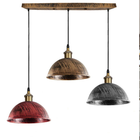 Industrial Retro 3Head Dome Ceiling Pendant Lamp Shade Light Kit~1248