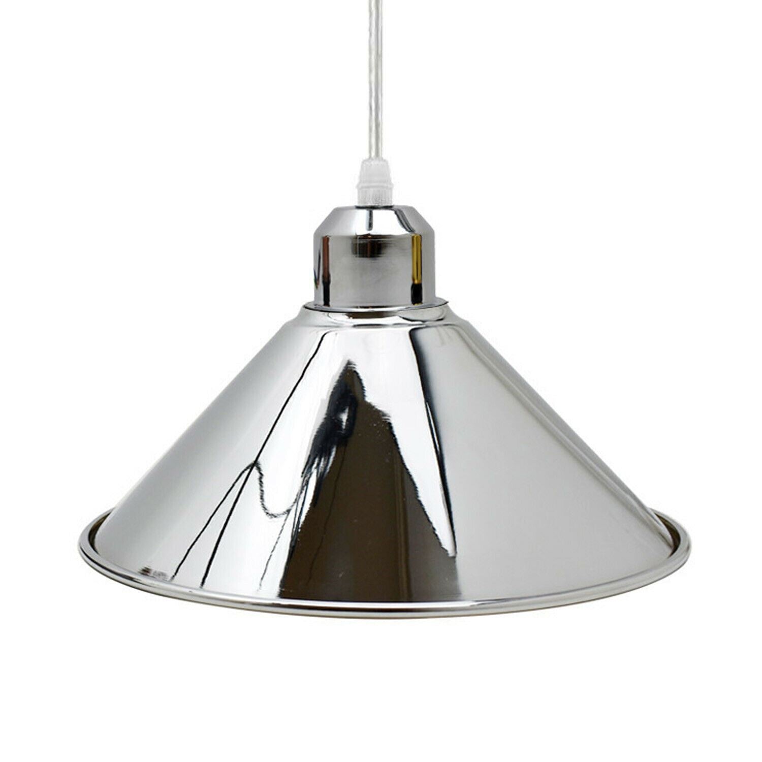 Modern Industrial Chrome 3 Way Ceiling Pendant Light Metal Cone Shape Shade Indoor Hanging Lighting For Bedroom, Dining Room, Living Room~1183 - LEDSone UK Ltd