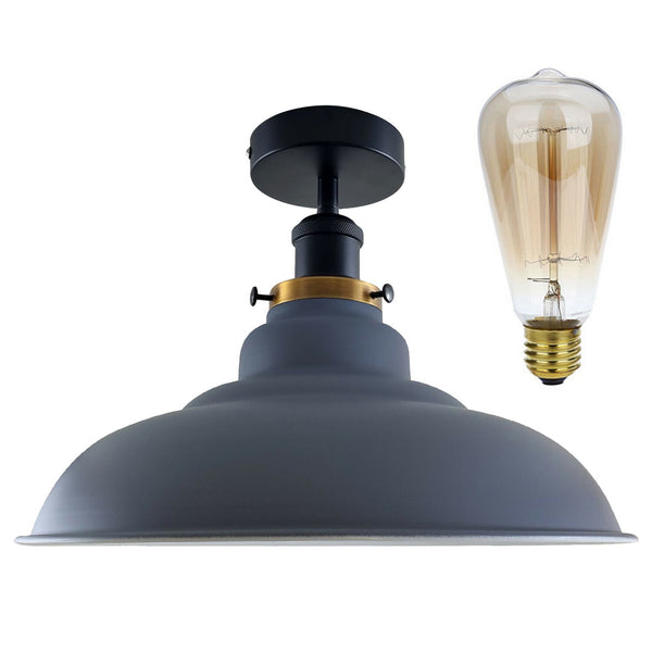 Semi-plafondlamp in antieke stijl ~1238 – Met lamp / Grijs