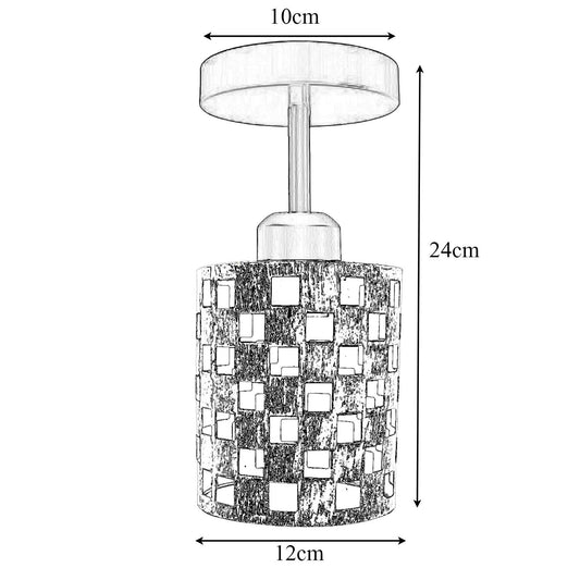 New Modern Industrial Indoor Metal Ceiling Light E27 Pendant Lamp with Cage UK~1403 - LEDSone UK Ltd