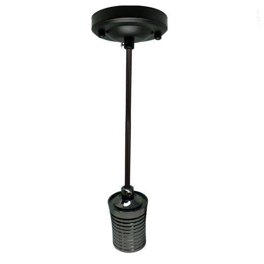 E27 Screw Ceiling Rose Light Fabric Flex Pendant LampHolder Fitting Lighting set Black~2537 - LEDSone UK Ltd