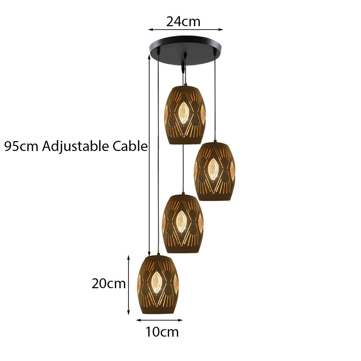 4 Way Multi Tier Ceiling Light Pendant Eyeball Design Shades Modern Fitting~1568 - LEDSone UK Ltd