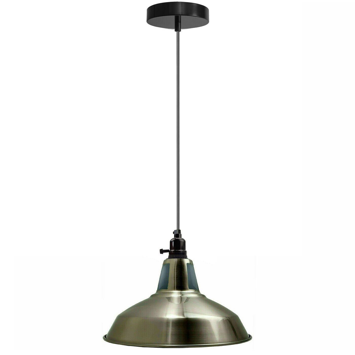 Rotary Vintage Industrial Metal Ceiling switch Holder Pendant Light~1127 - LEDSone UK Ltd