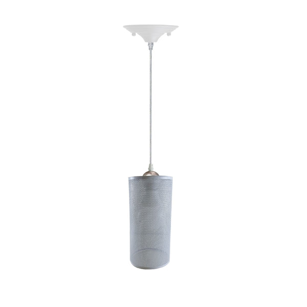 Living Room Pendant Light – Adjustable Metal Wire Cage Ceiling Lamp ~5801 – White / Yes