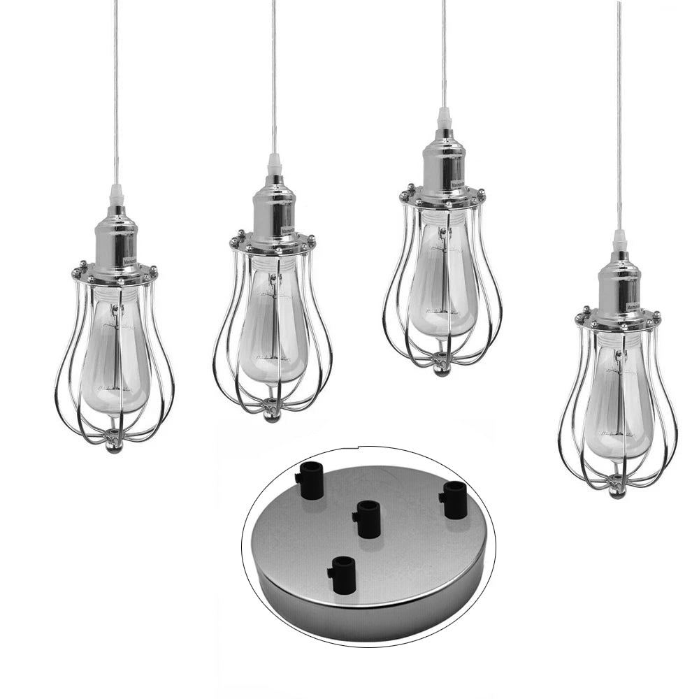 Four Head Modern Chrome Ceiling Pendant Light Fitting Pendant Hanging Chandelier~1962 - LEDSone UK Ltd