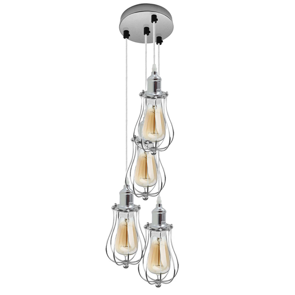 Four Head Modern Chrome Ceiling Pendant Light Fitting Pendant Hanging Chandelier~1962 - LEDSone UK Ltd