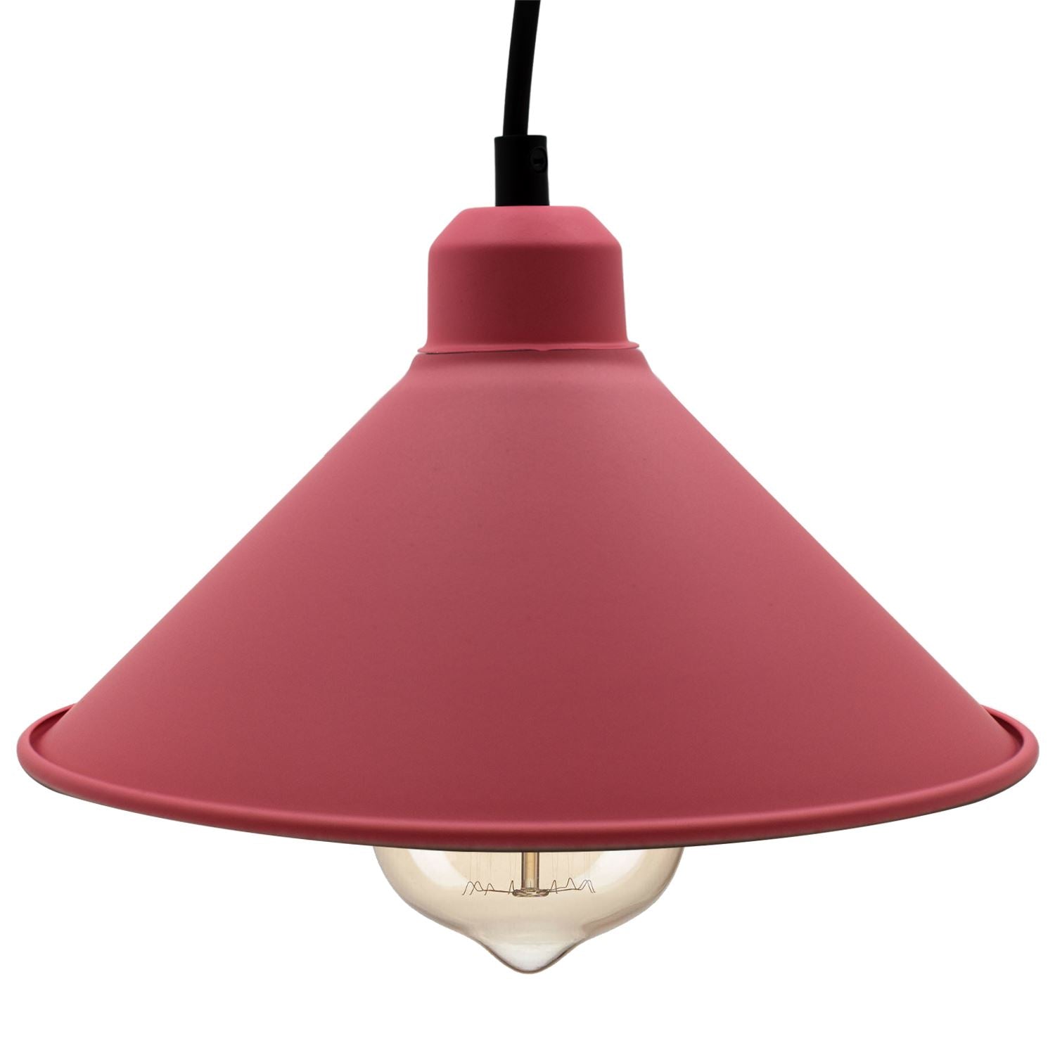 Retro Industrial Hanging Chandelier Ceiling Cone Shade pink colour  Vintage Metal Pendant light~1001 - LEDSone UK Ltd