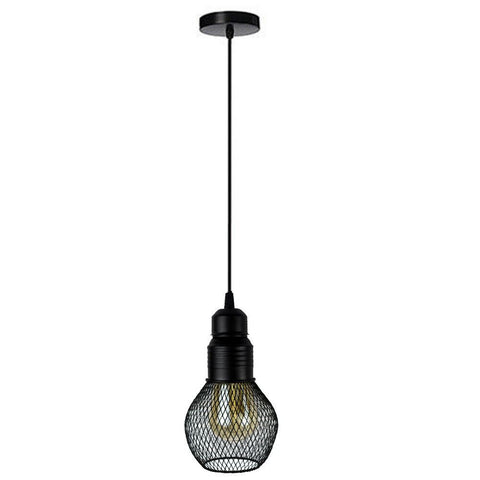 modern ceiling pendant lamp cage fitting black small vintage light~1352