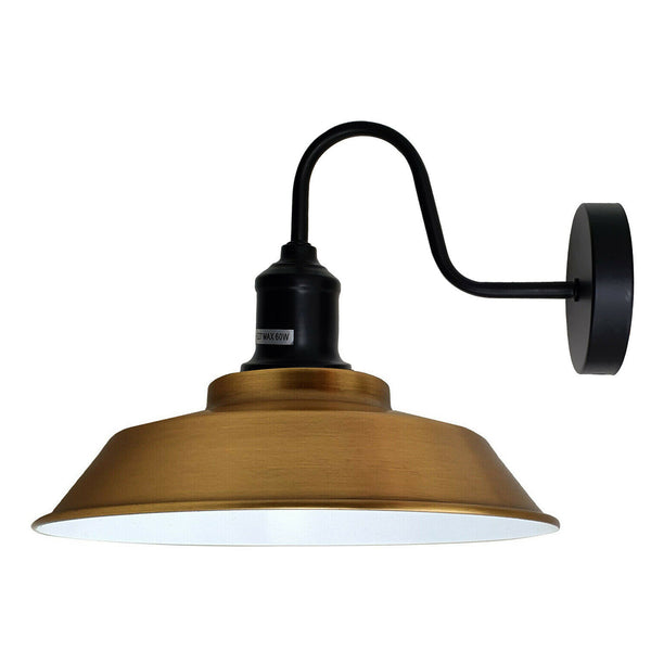 Metal Wall Lights Shade Indoor Retro Wall Sconce Lighting Wall Lamp~1979 – Yellow Brass