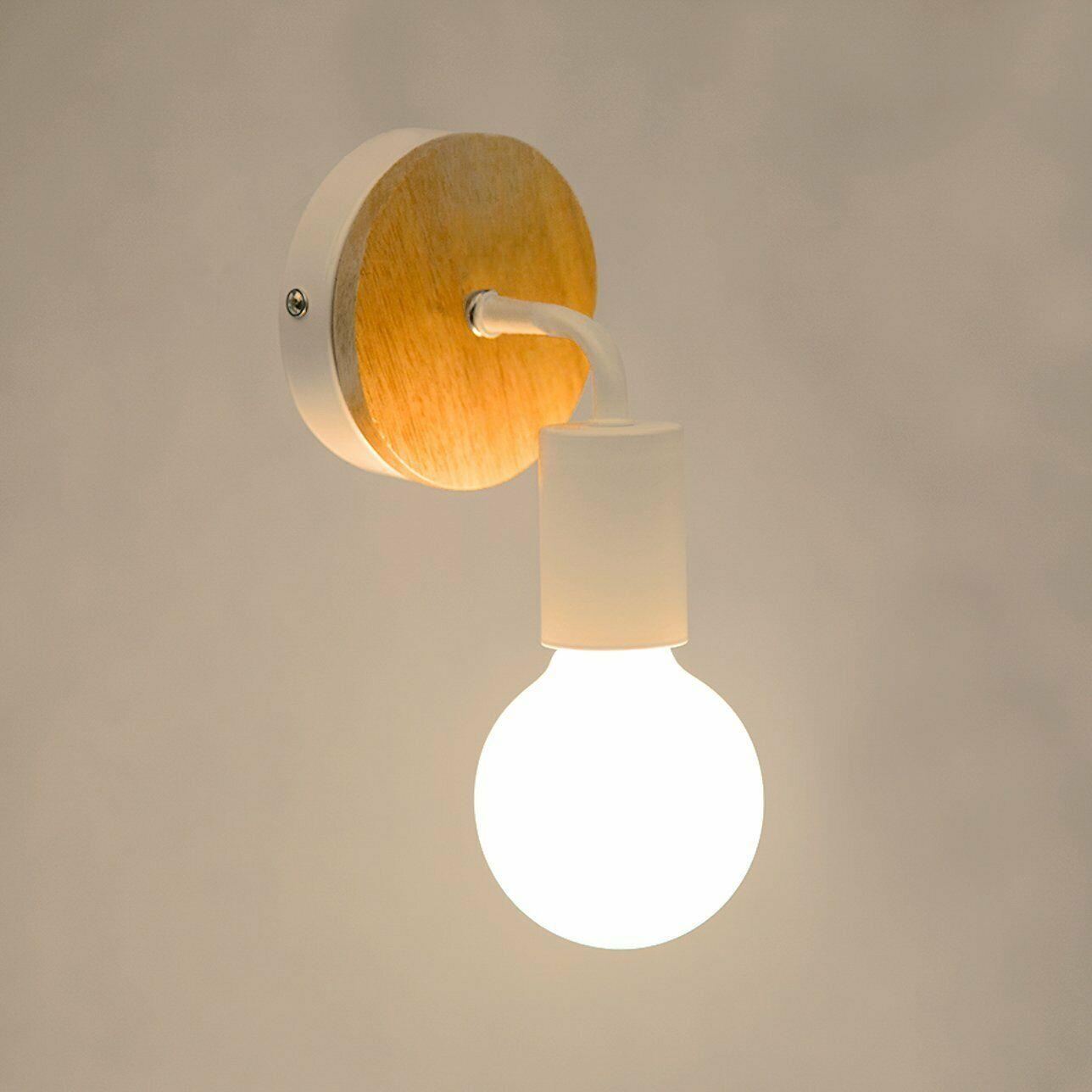 Retro Vintage Industrial Wood Wall Sconce Light Loft Rustic Lamp Light Fixture~1415 - LEDSone UK Ltd