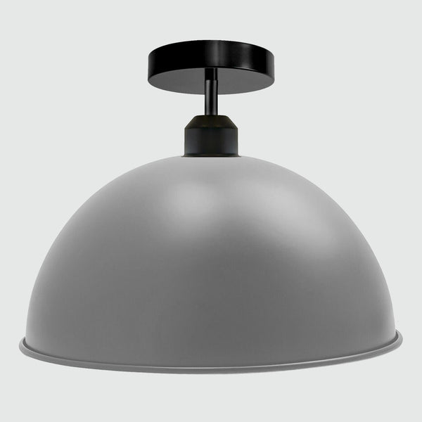 Industriële vintage koepelvormige lampenkappen ~3394 – Grijs / Nee
