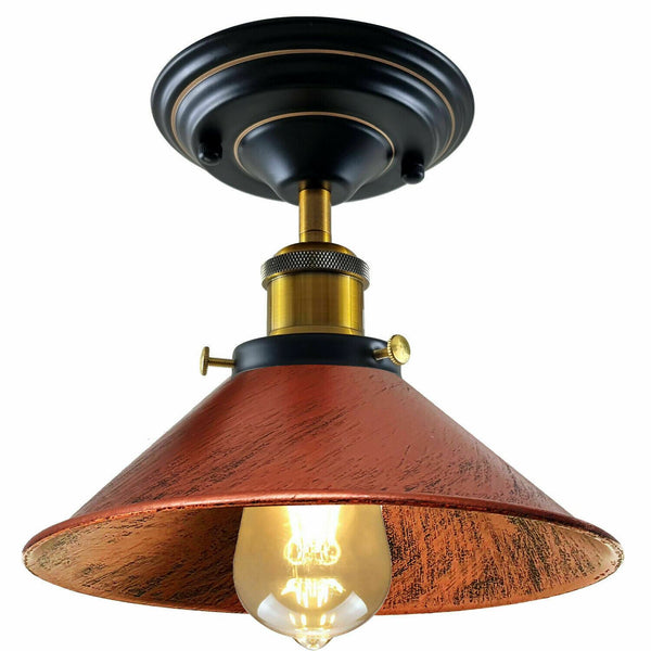 Vintage hanglamp | Plafondlamp Metaal UK~1229 – Met lamp / Rustiek Rood
