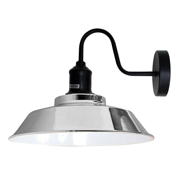 Metal Wall Lights Shade Indoor Retro Wall Sconce Lighting Wall Lamp~1979 – Chrome
