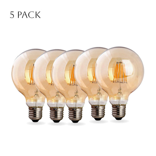 5 Pack G95 E27 8W LED Globe Vintage LED Retro Light Bulbs~4157