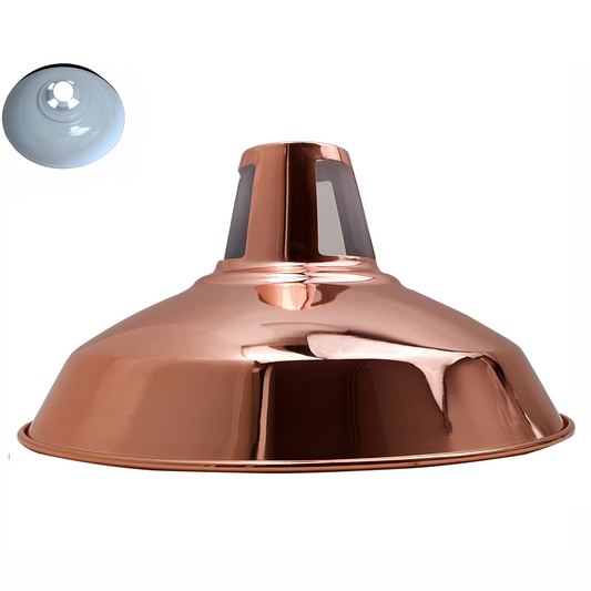 Industrial Style Barn Slotted Lamp Shade Metal Rose Gold Ceiling Pendant Light Shade~1067