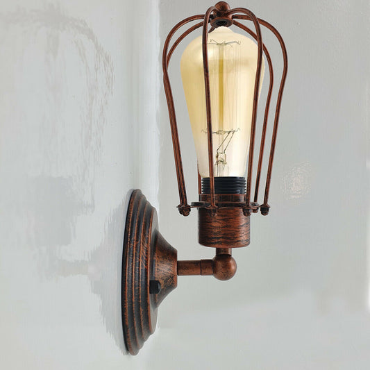 Vintage Retro Industrial Loft Rustic Cage Wall Sconce Ceiling Lights Porch Lamp ~3549 - LEDSone UK Ltd