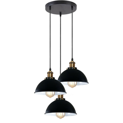 LEDSone Vintage Industrial Metal Ceiling Pendant Shade Modern Hanging Retro with various pattern Light black colour ~1259