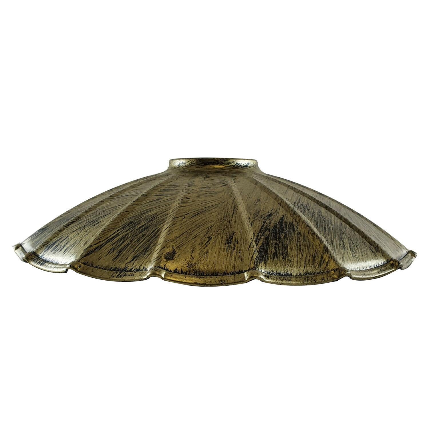 220mm Wavy Industrial Ceiling Pendant Light Rustic Lampshade Easy Fit Wavy Shade~1394 - LEDSone UK Ltd