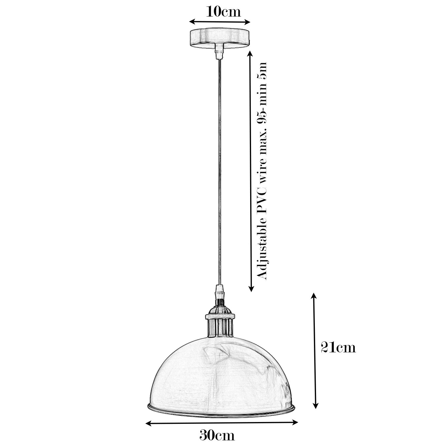 Vintage Industrial Metal Ceiling Pendant Light Satin Nickel Shade Modern~1318 - LEDSone UK Ltd