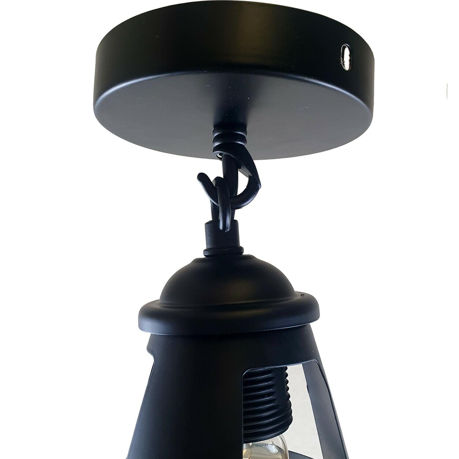 Colour Industrial Metal Ceiling Plate Light Holder & Retro Pendant Lamp Shade~1412 - LEDSone UK Ltd