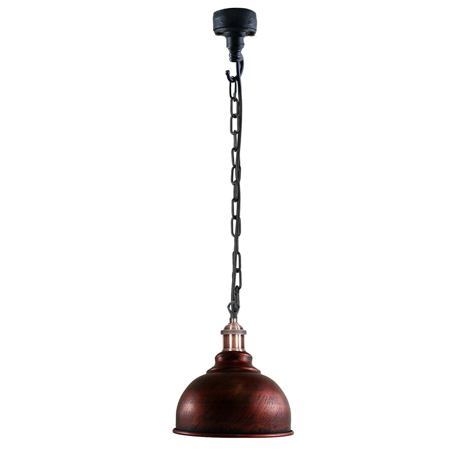 Industrial Vintage Ceiling Light Rustic Red Metal Conduit Retro Pendant Lamp~1258 - LEDSone UK Ltd