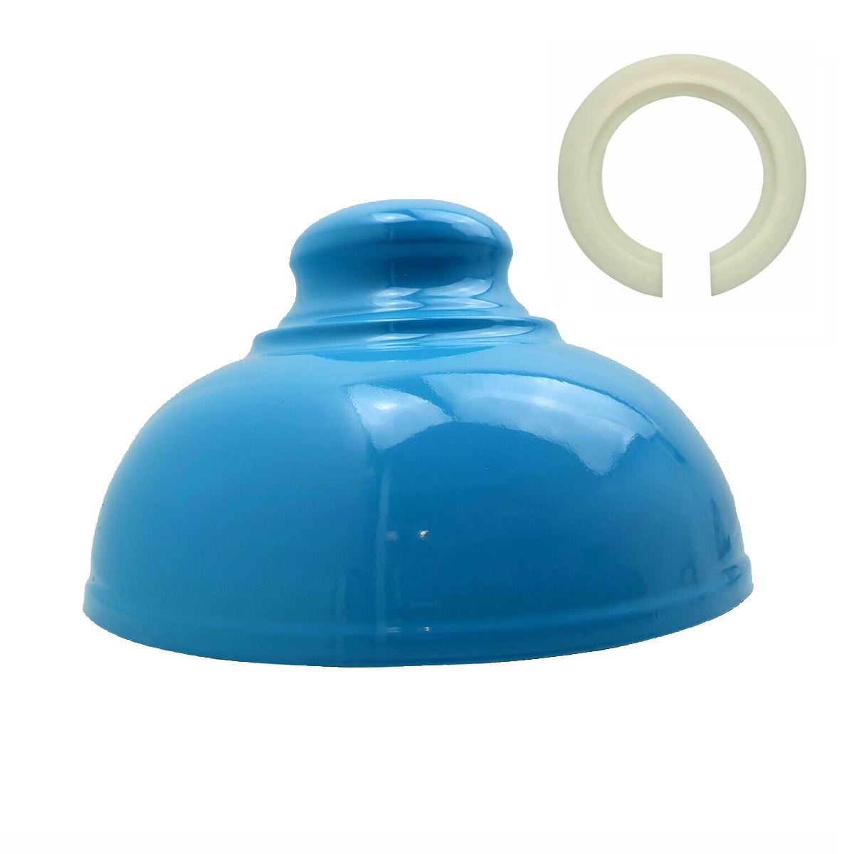 Blue metal lampshade