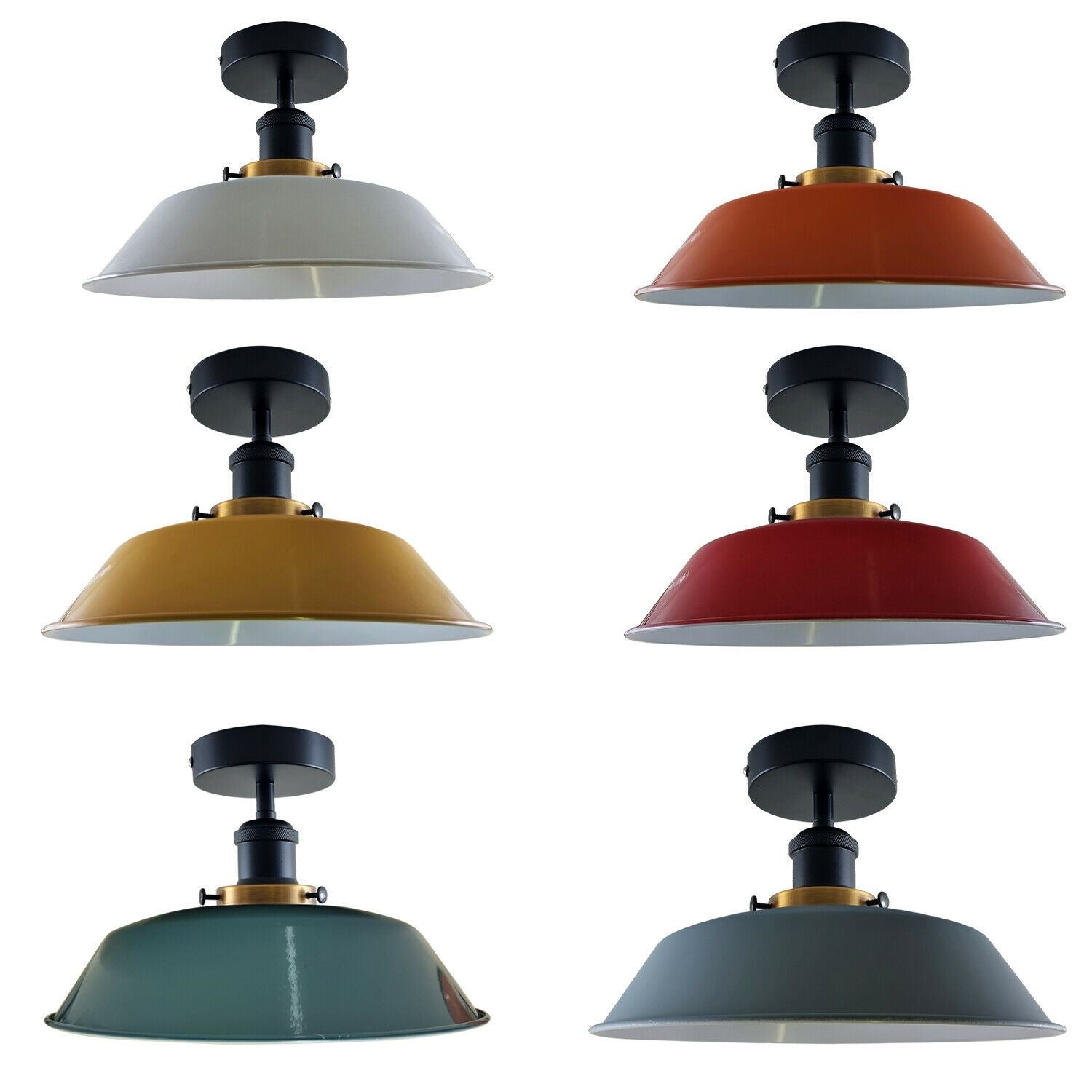 Modern Industrial Ceiling Light Fitting Flush Mount Light Metal Shade~1228 - LEDSone UK Ltd