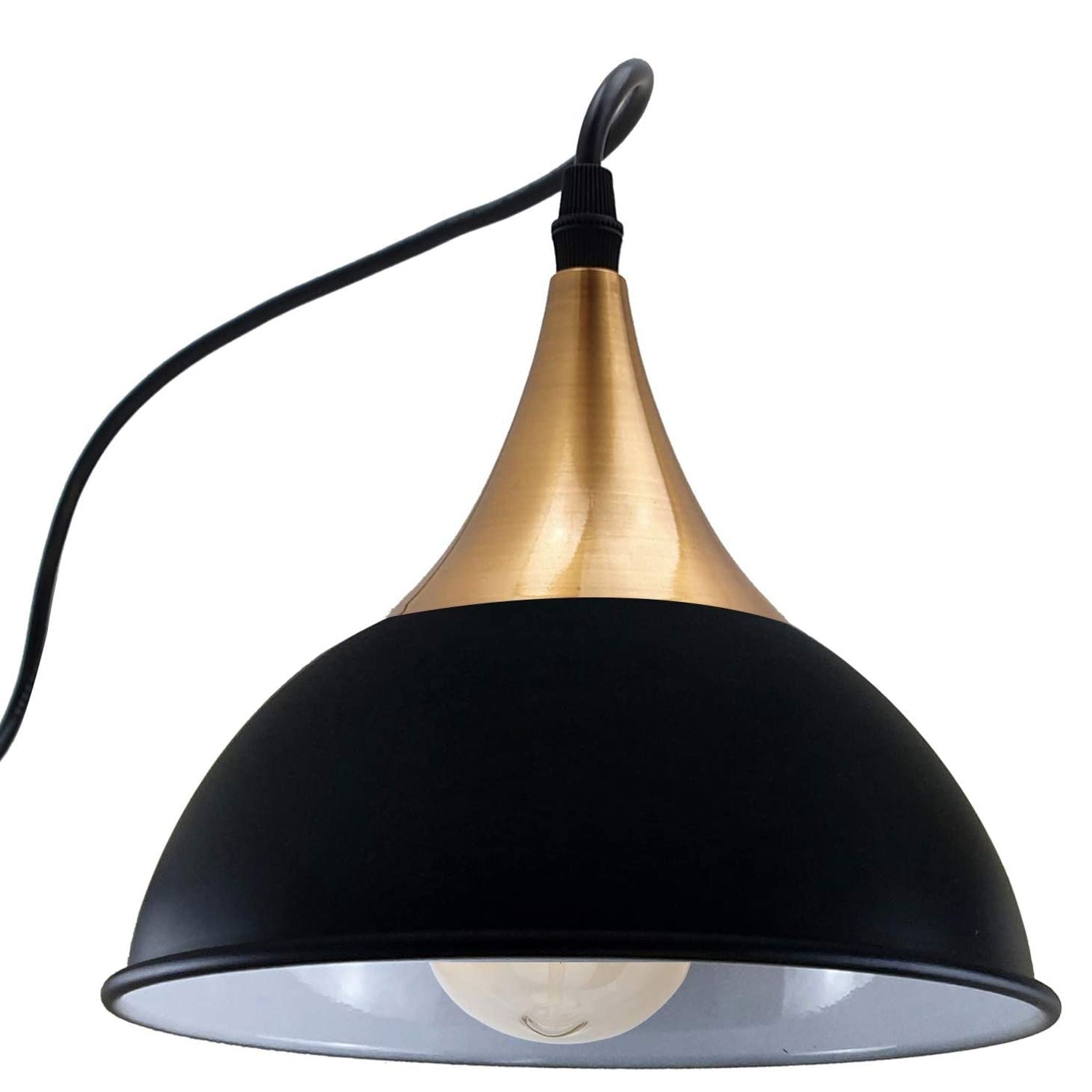 Retro Industrial 3Way Hanging Ceiling Pendant Light Black Dome Shape Shade Indoor Light~3396 - LEDSone UK Ltd