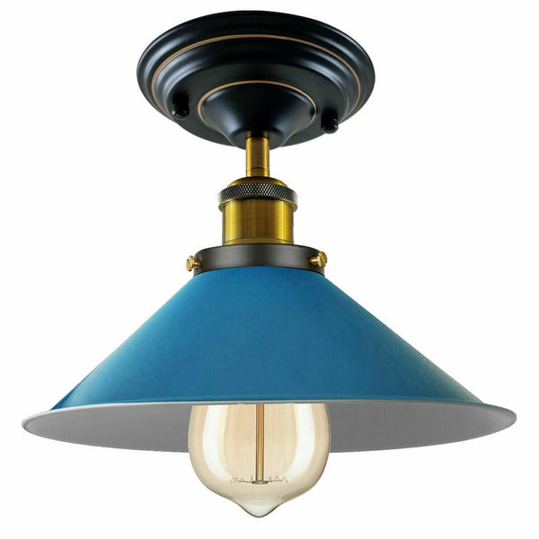Plafondlamp E27 Binnenverlichting Kap ~1227 – Blauw / Met lamp