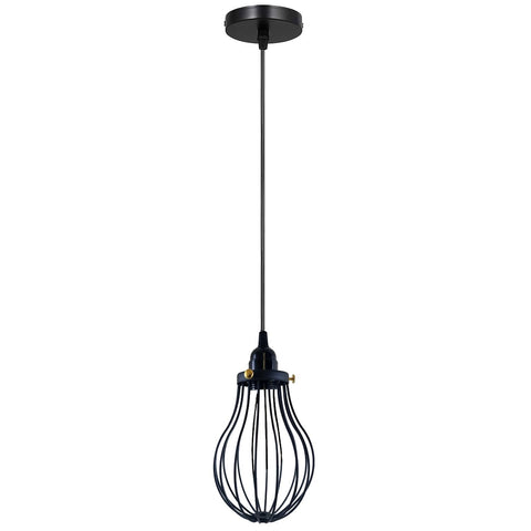 Retro Industrial Black Indoor Hanging Adjustable Pendant Light Big Vase Cage Ceiling Chandelier~3398