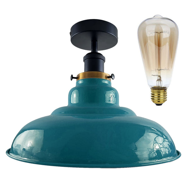 Semi-plafondlamp in antieke stijl ~1238 – Met lamp / Lichtblauw